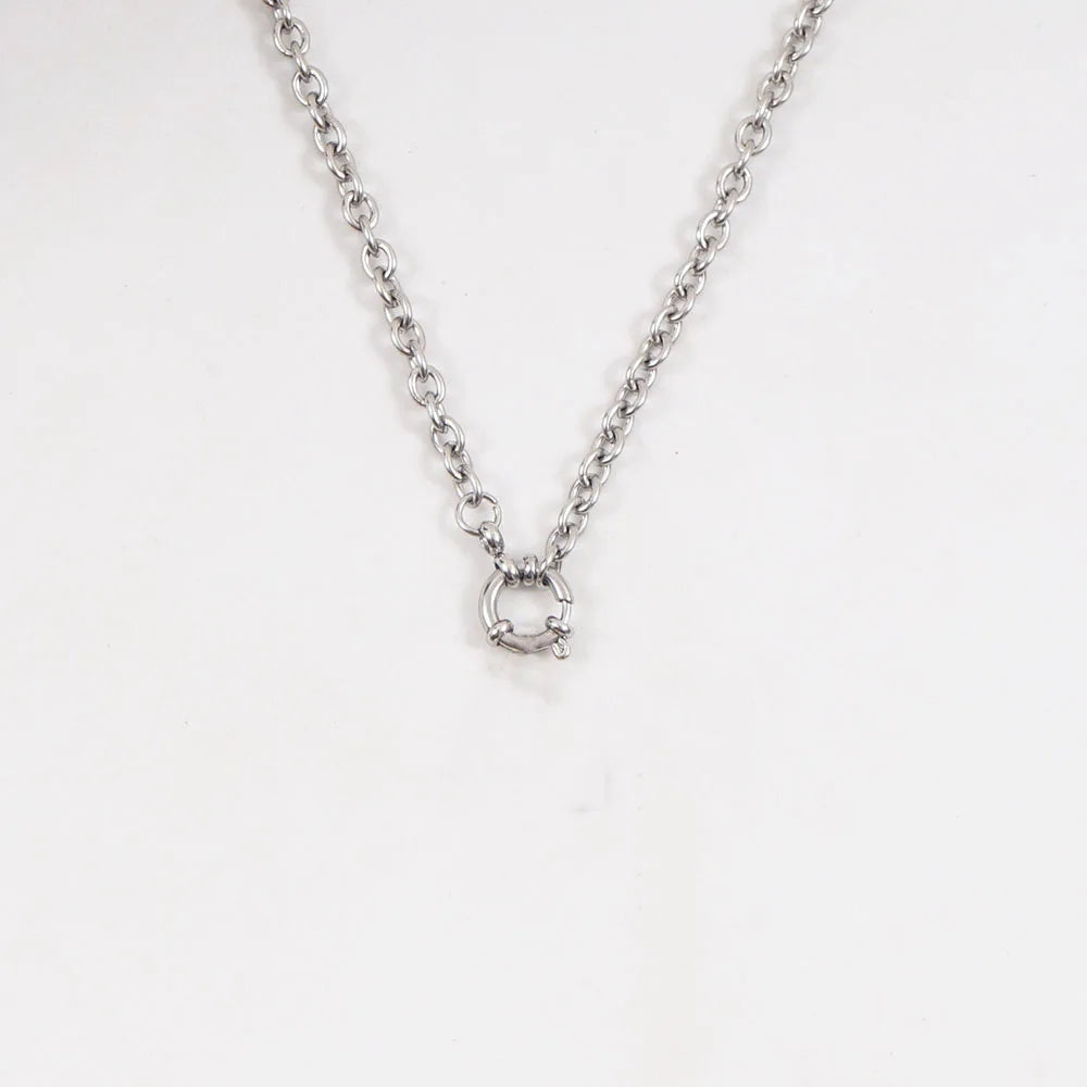 Natural Pearl Necklace for Women Stainless Steel Sailor Clasp Choker Gold/Silver Color Metal Rolo Chian Femme Stone Collier