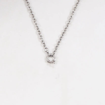 Natural Pearl Necklace for Women Stainless Steel Sailor Clasp Choker Gold/Silver Color Metal Rolo Chian Femme Stone Collier