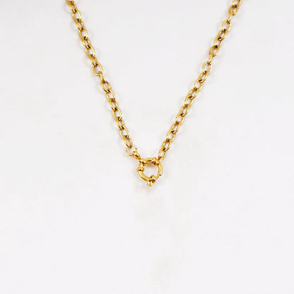 Natural Pearl Necklace for Women Stainless Steel Sailor Clasp Choker Gold/Silver Color Metal Rolo Chian Femme Stone Collier